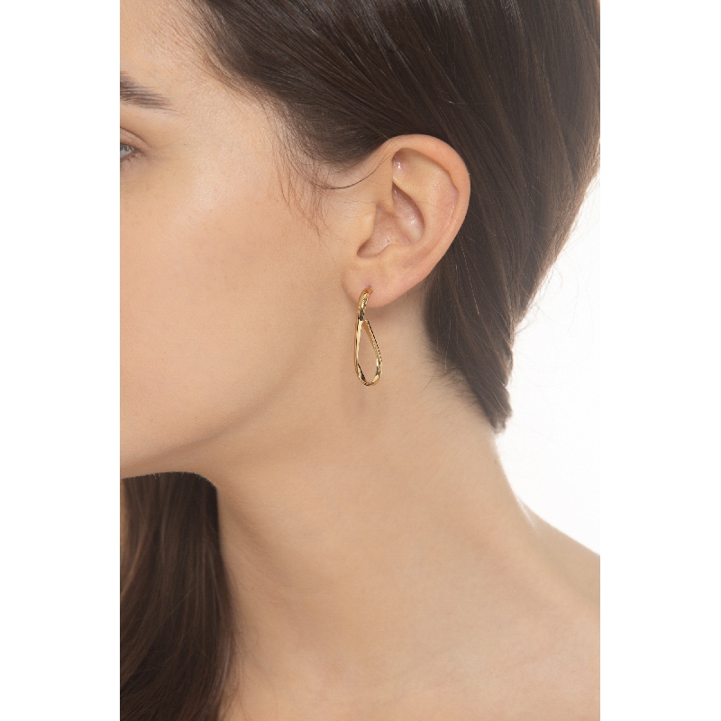 Boucles d’oreilles croisées en or jaune 18k