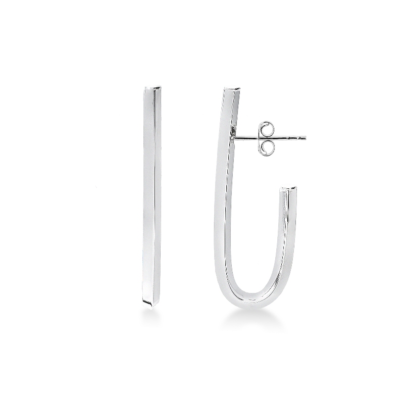 Boucles d’oreilles en U Or Blanc 18k