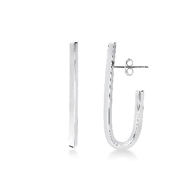 Boucles d’oreilles en U Or Blanc 18k