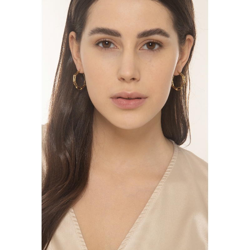 Créoles design en or jaune 18 carats