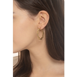 Boucles d'oreilles créoles paper clip en or jaune 18k 2