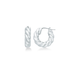 Créoles torsadées en or blanc 18 carats