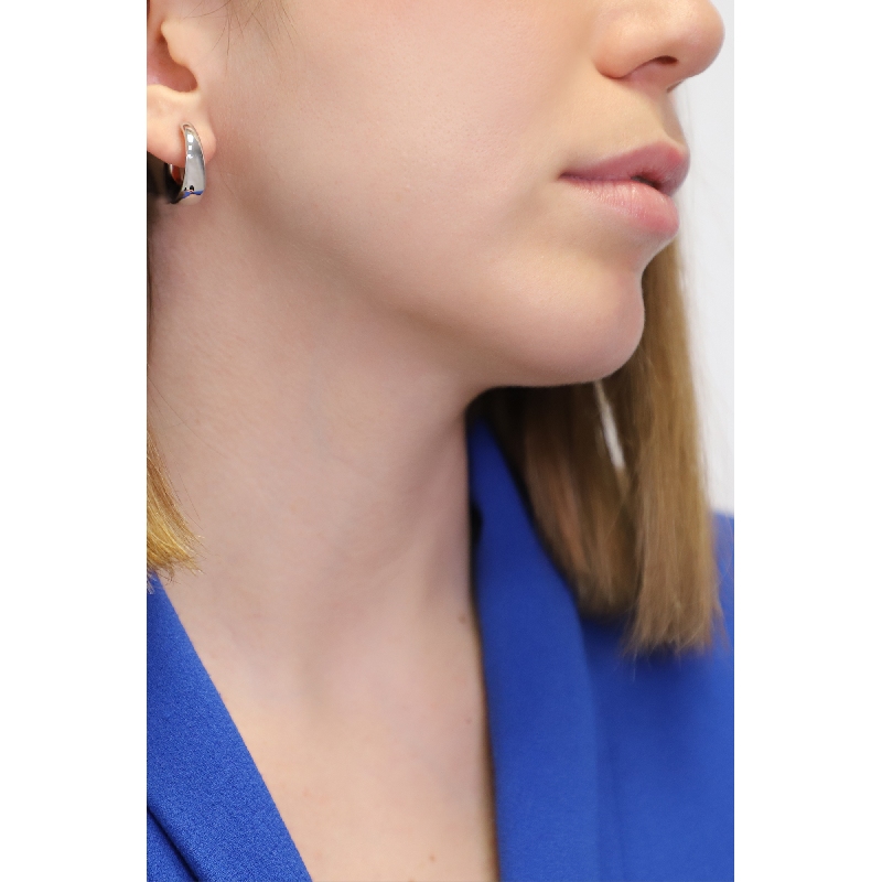  Créoles lisses en or blanc