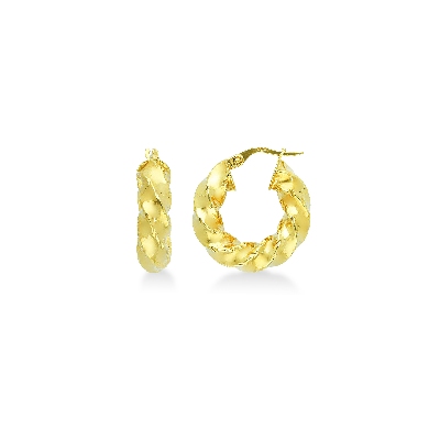 Boucles d’oreilles torsadé en or jaune 18k