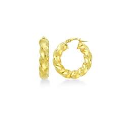 Boucles d'oreilles cercle en or jaune 18 carats