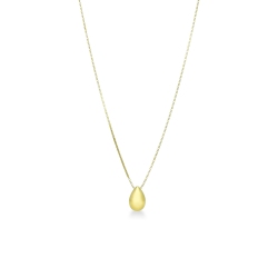 Collier en or jaune 18k avec petite goutte lisse
