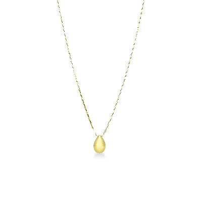 Collier en or jaune 18k avec petite goutte lisse