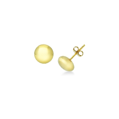 Petites boucles d’oreilles boutons en or jaune 18k