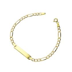 Bracelet en or jaune 18k avec plaque personnalisable