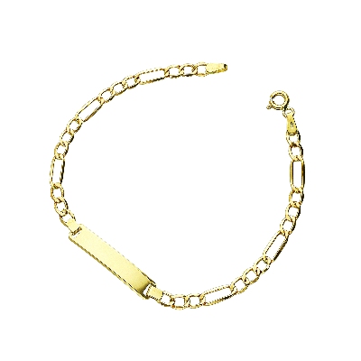 Bracelet en or jaune 18k avec plaque personnalisable
