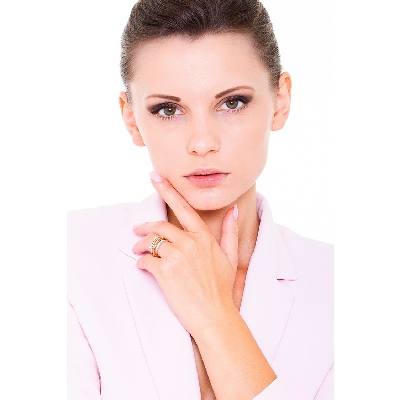  Bague en or blanc et rose 18k avec diamants