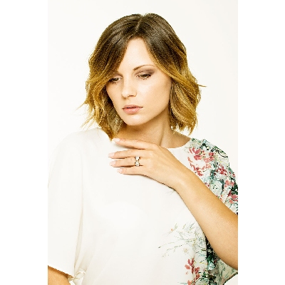 Bague diamants en or blanc et rose 18 carats