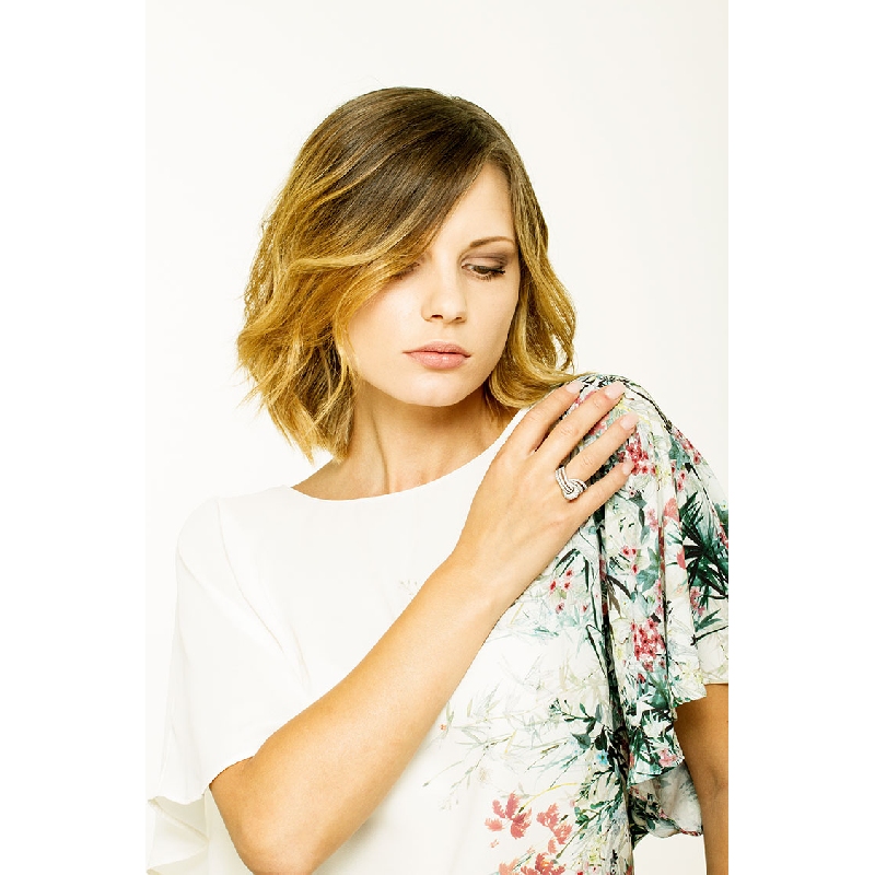 Bague bande en or blanc 18k avec des diamant 