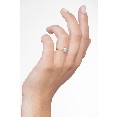 Bague illusion en or blanc et jaune 18 carats avec des diamants