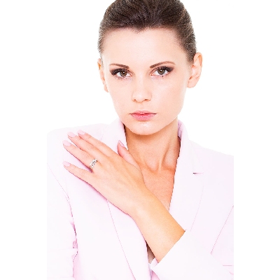 Bague croisée en or blanc 750 avec diamants