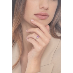 Bague en or blanc 18 carats avec saphir rose 2