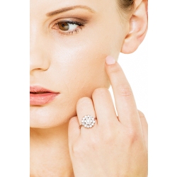 Bague pavé rond en Or Blanc 18k avec diamants 2