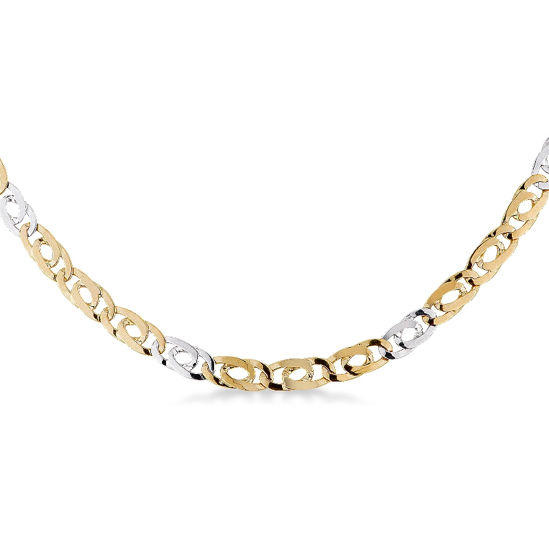 Collier en or blanc et jaune 18 carats, 50 cm Collier en or blanc et jaune 18 carats, 50 cm