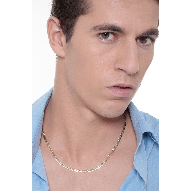 Collier en or blanc et jaune 18 carats, 50 cm Collier en or blanc et jaune 18 carats, 50 cm