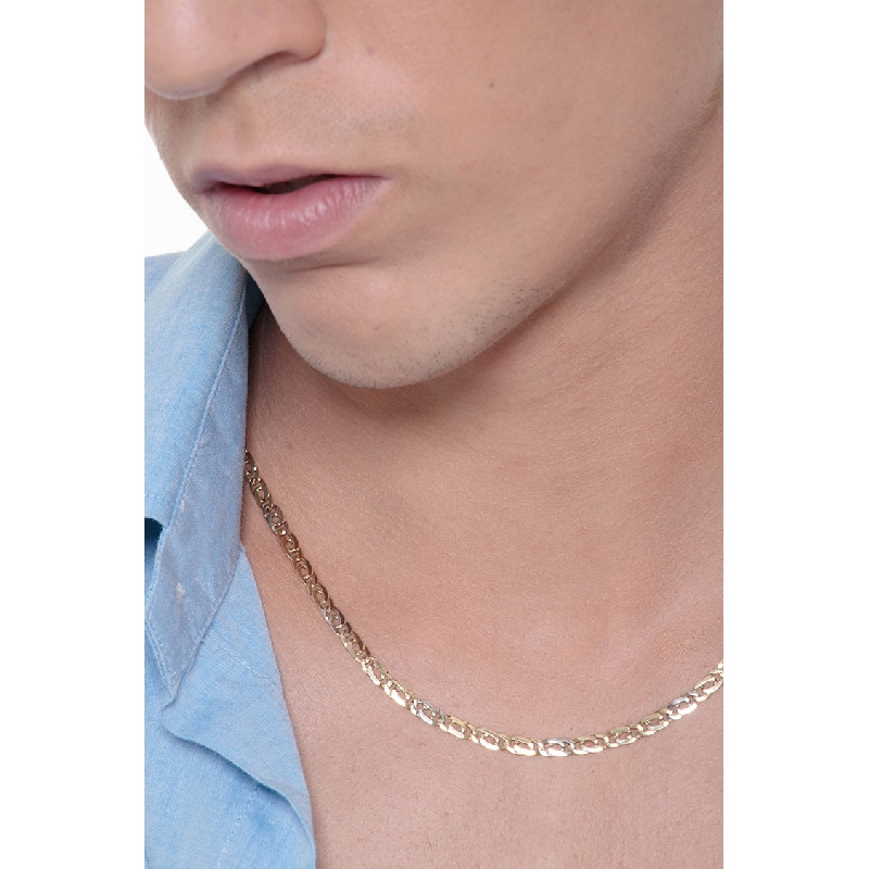 Collier en or blanc et jaune 18 carats, 50 cm Collier en or blanc et jaune 18 carats, 50 cm