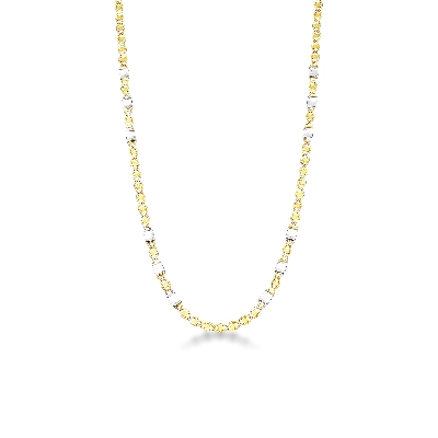 Chaîne en or blanc et jaune 18 carats, 50 cm