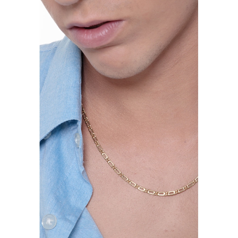 Collier homme en or jaune 18k, longueur 50 cm