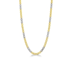 Collier élégant en or blanc et jaune 18, 50 cm