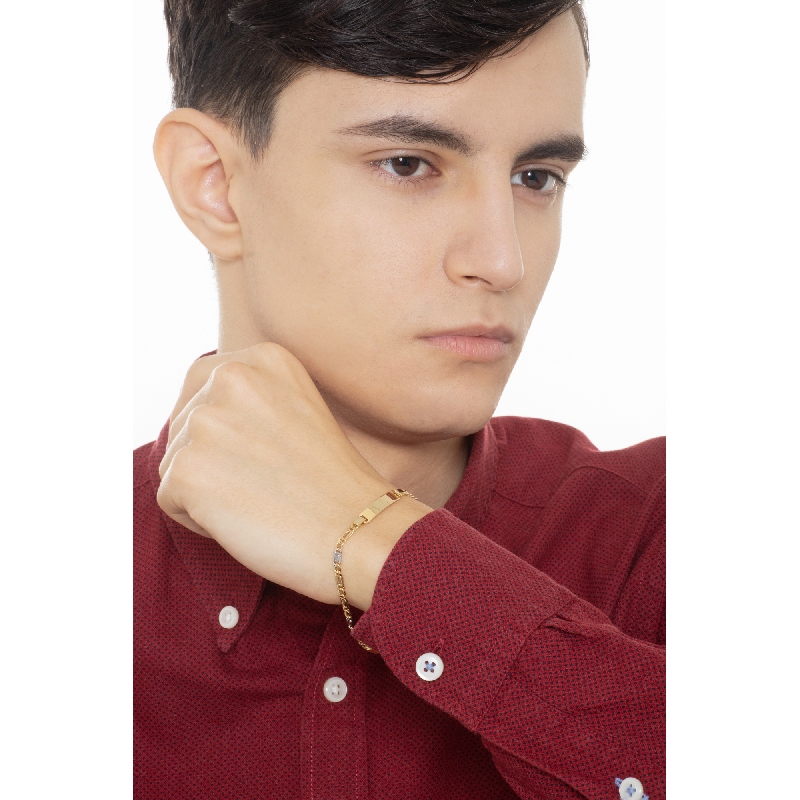 Bracelet en or jaune et blanc 18 carats personnalisable Bracelet en or jaune et blanc 18 carats personnalisable