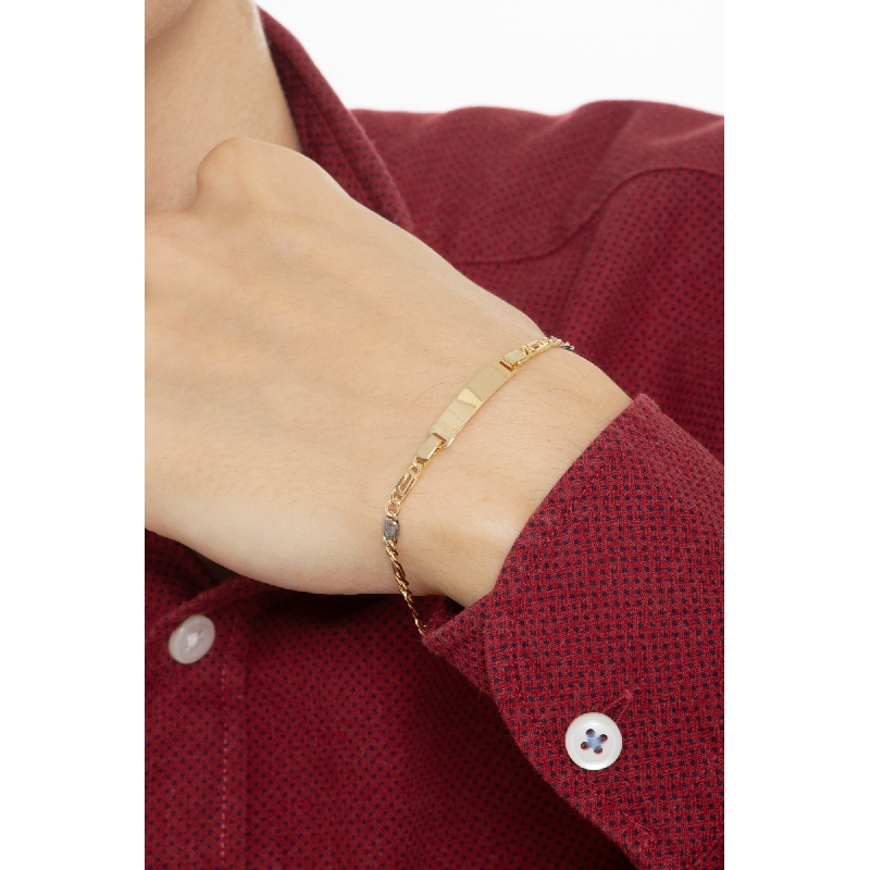 Bracelet en or jaune et blanc 18 carats personnalisable Bracelet en or jaune et blanc 18 carats personnalisable