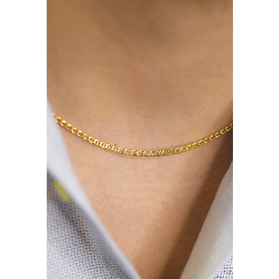 Collier chaîne en or jaune 18k de 50 cm