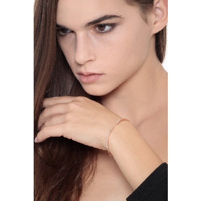 Bracelet ressort en or rose 18k avec diamants brillants