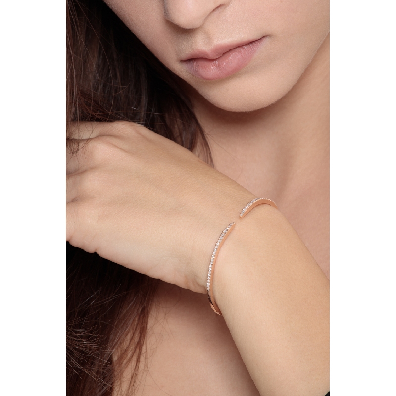 Bracelet ressort en or rose 18k avec diamants brillants