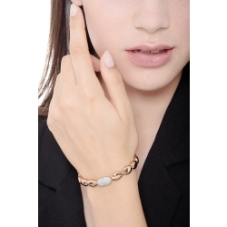 Bracelet ressort avec ovales en or blanc et rose 18k avec diamants 2