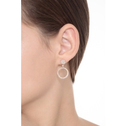 Creoles en or rose 18k avec diamants taille brillant 2