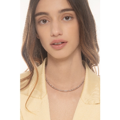 Collier ras du cou en or blanc et diamants