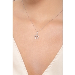 Collier en or blanc 18k avec pendentif étoile de mer en diamants 2