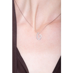 Collier en or blanc 18 carats avec chaîne et pendentif lettre G 2
