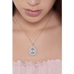 Collier avec aquamarine et diamants en or 18k 2
