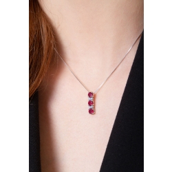 Collier en or blanc 18k trilogy en rubis et diamants 2