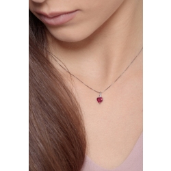 Collier en or blanc 18k avec rubis et diamant 2