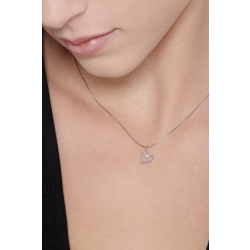 Collier cœur en or blanc 18 carats et diamant  2