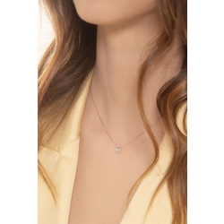 Collier or blanc 18k pendentif cœur diamant 5x6 mm 2