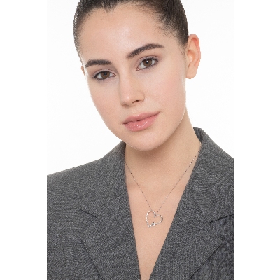 Collier Cœur Diamants Or Blanc 750 