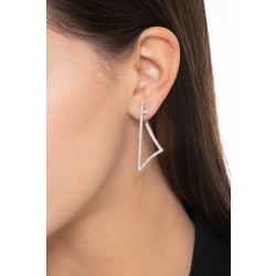 Boucles d’oreilles triangulaires en or blanc 18k avec diamants 2