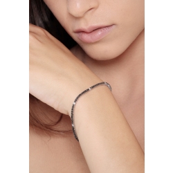 Bracelet de tennis en or blanc 18 carats avec diamants noirs et blancs 2