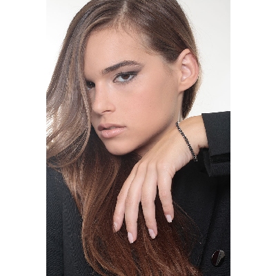 Bracelet en Or Blanc 18k avec Diamants Noirs