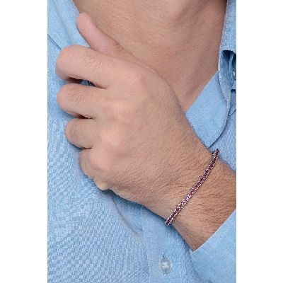 Bracelet Tennis en Or Blanc 18k avec Rubis Brillants