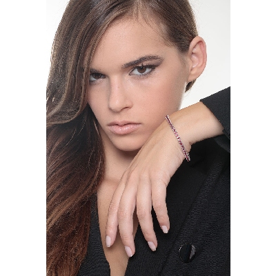 Bracelet Tennis en Or Blanc 18k avec Rubis Brillants