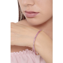 Bracelet Rivière en or jaune 18 carats avec saphirs roses 2