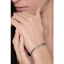 Bracelet tennis en fil d'or rose 18k avec saphirs multicolores bleus  2